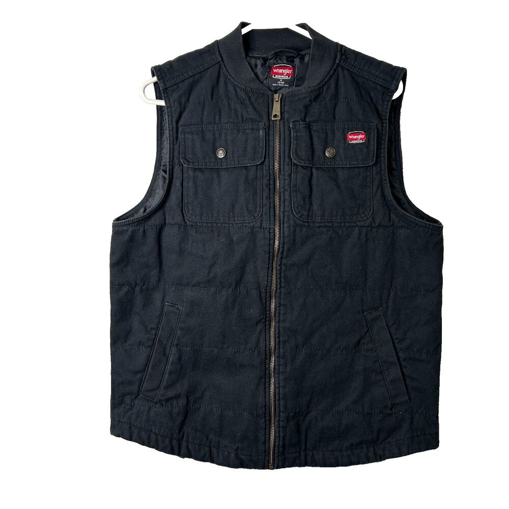 Wrangler Workwear Mens Quilted Vest Insulated Black Medium